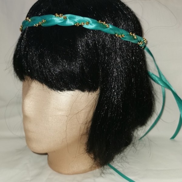 Jungfernband einfarbig – türkis/gold